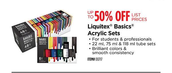 Save on Liquitex Basics Acrylic Sets in stores
