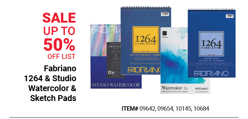 Fabriano 1264 & Studio Watercolor & Sketch Pads Sale Up to 50% Off List