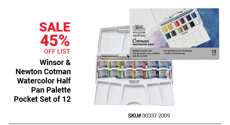 Winsor & Newton Cotman Watercolor Half Pan Palette Pocket Set of 12 Sale 45% Off List