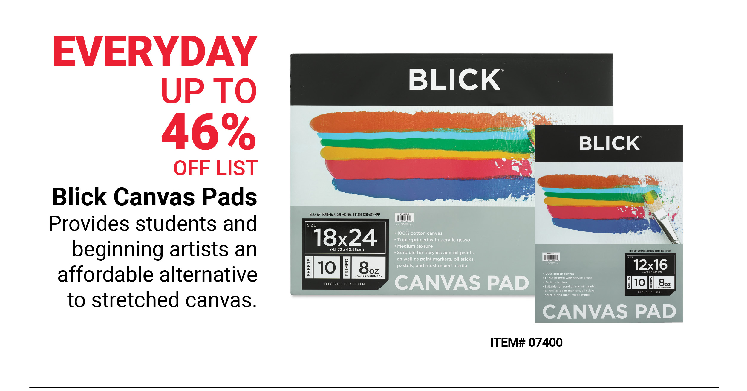 Blick Canvas Pads Everyday Up to 46% Off List