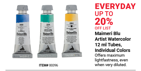 Maimeri Blu Artist Watercolor 12ml Tubes, Individual Colors Everday Up to 20% Off List