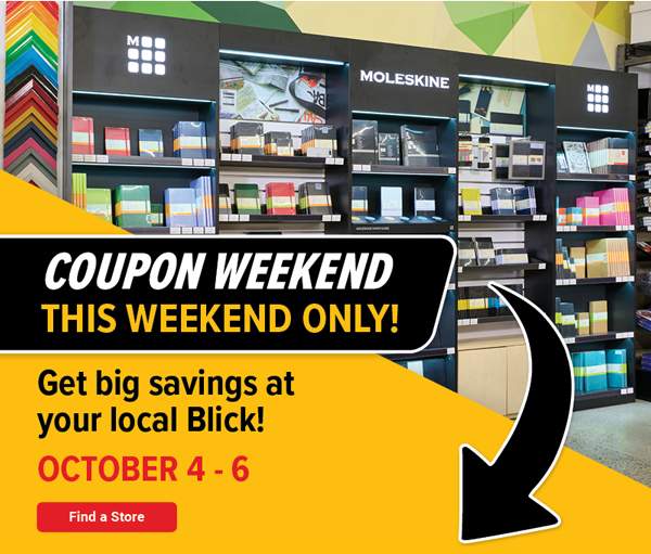 Coupon Weekend this weekend only from October 4 -October 6th!