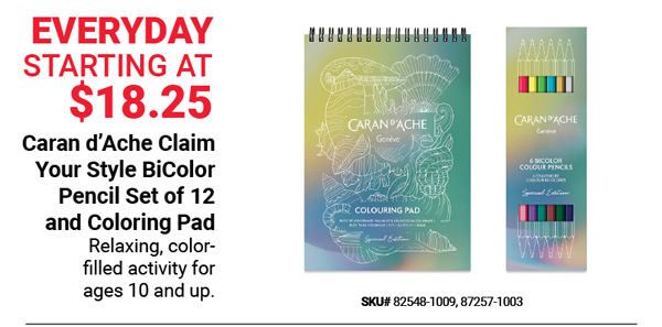 Caran d'Ache Claim Your Style BiColor Pencil Set of 12 and Coloring Pad Everyday Starting at $18.25