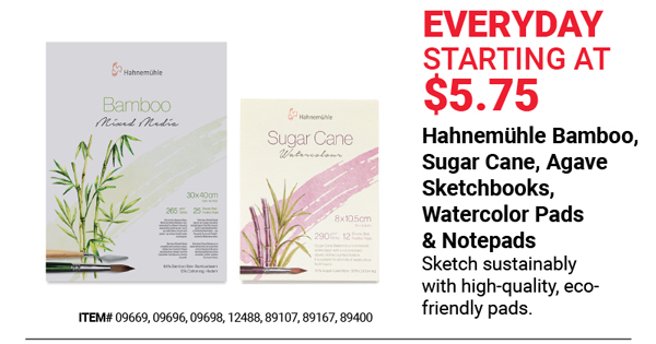 Hahnemuhle Bamboo Sugar Cane, Agave Sketchbooks, Watercolor Pads & Notebooks Everyday Starting at $5.75