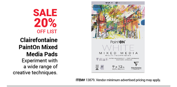 Clairefontaine PaintOn Mixed Media Pads Sale 20% Off List