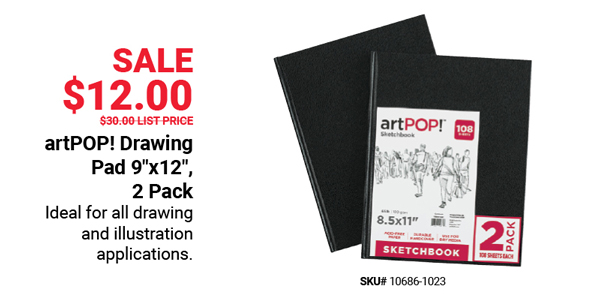 artPOP! Drawing Pad 9"x12"", 2 Pack Sale $12.00