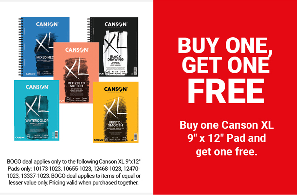 Buy one Canson XL 9" x 12" Pad and get one free.