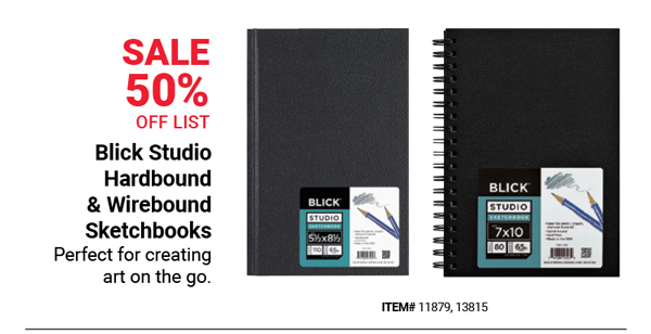 Blick Studio Hardbound & Wirebound Sketchbooks Sale 50% Off List