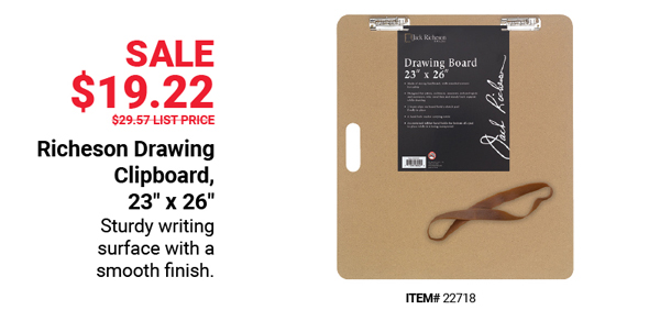 Richeson Drawing Clipboard 23"x26" Sale $19.22