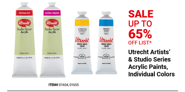 Utrecht Artists' & Studio Series Acrylic Paints, Individual Colors Sale Up to 65% Off List*