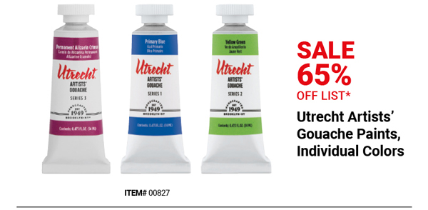 Utrecht Artists' Gouache Paints, Individual Colors Sale 65% Off List*