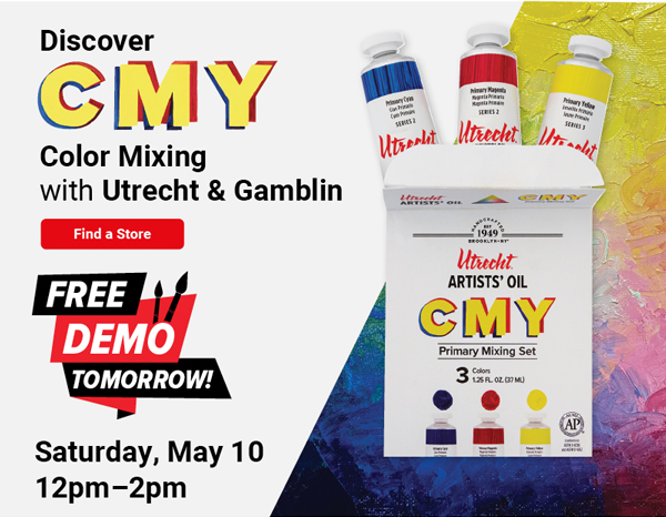 Discover CMY Color Mixing with Utrecht & Gamblin FREE DEMO TOMORROW!