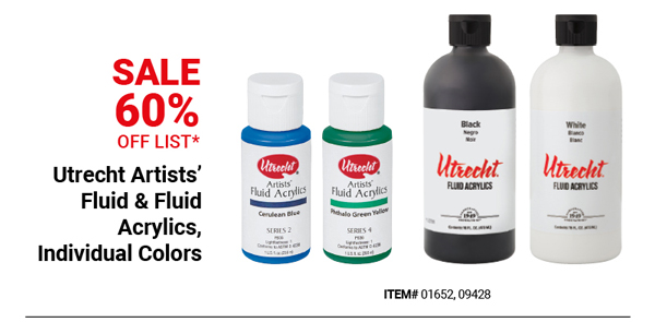 Utrecht Artists' Fluid & Fluid Acrylics, Individual Colors Sale 60% Off List*