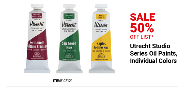 Utrecht Studio Series Oil Paints, Individual Colors Sale 50% Off List*