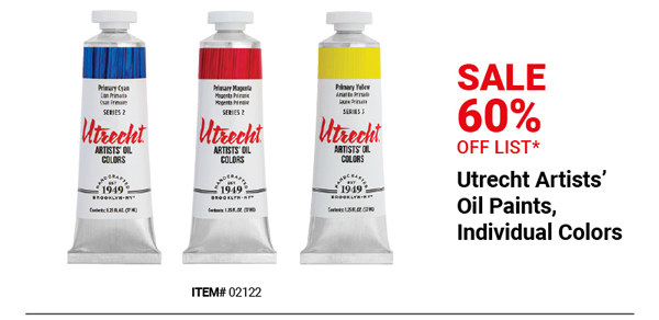 Utrecht Artists' Oil Paints, Individual Colors Sale 65% Off List*