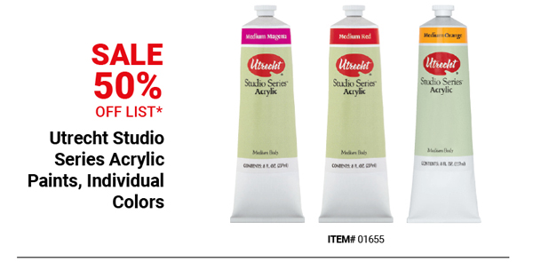 Utrecht Studio Series Acrylic Paints, Individual Colors Sale 50% Off List*