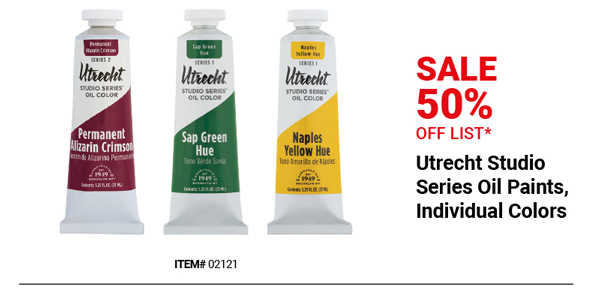 Utrecht Studio Series Oil Paints, Individual Colors Sale 50% Off List*