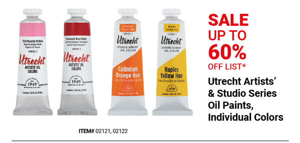 Utrecht Artists' Fluid & Studio Series Oil Paints, Individual Colors Sale Up to 60% Off List*