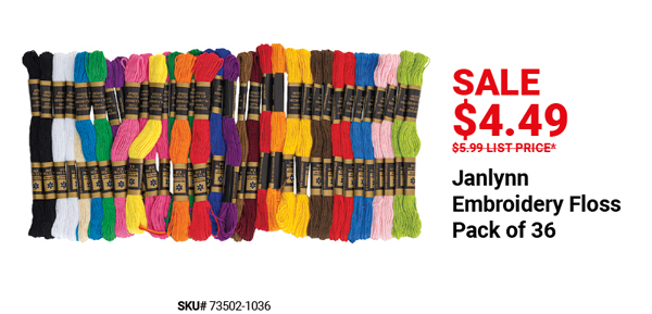 Janlynn Embroidery Floss Pack of 36 Sale $4.49