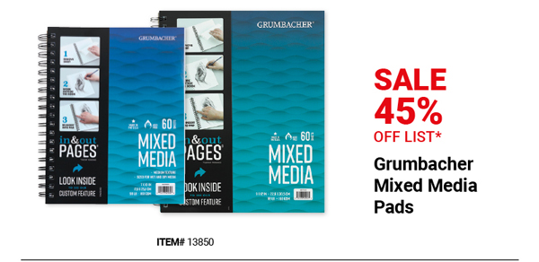 Grumbacher Mixed Media Pads Sale 45% Off List*