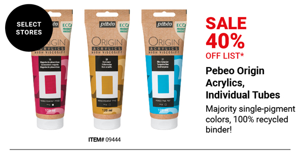 Pebeo Orgin Acrylics, Individual Tubes Sale 40% Off List*