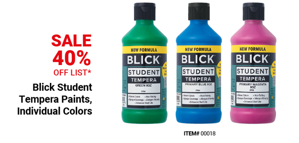 Blick Student Tempura Paints, Individual Colors, Sale 40% Off List*