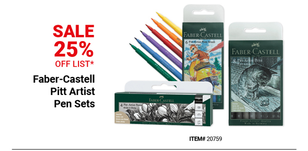 Faber-Castell Pitt Artist Pen Sets Sale 25% Off List*