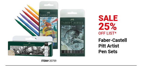 Faber-Castell Pit Artist Pen Sets Sale 25% Off List*