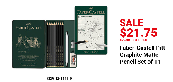 Faber-Castell Pitt Graphite Matte Pencil Set of 11 Sale $21.75