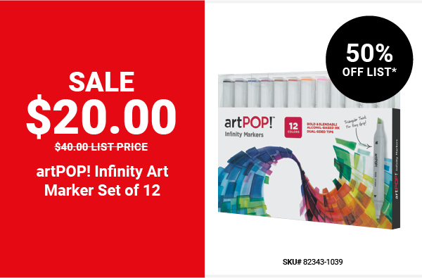 artPOP! Infinity Art Marker Set of 12 Sale $20.00