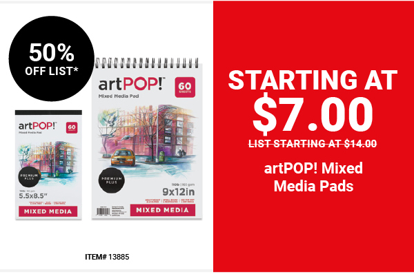 artPOP! Mixed Media Pads Starting at $7.00