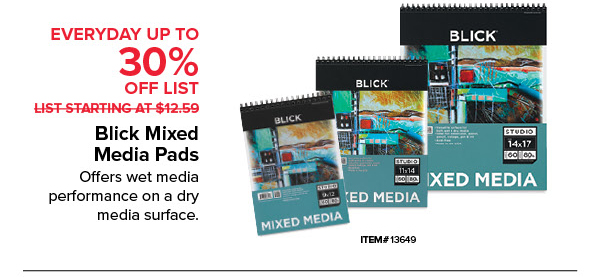 Blick Mixed Media Pads Everyday up to 30% Off List