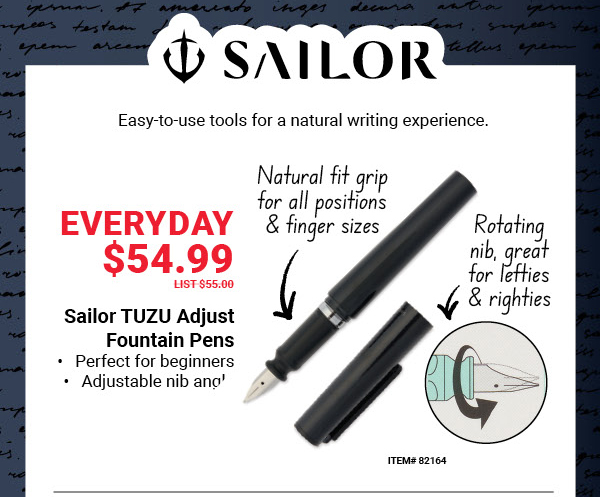 Sailor TUZU Adjust Fountain Pens Everyday $54.99