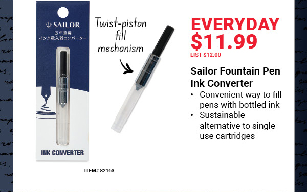Sailor Fountain Pen Ink Converter Everyday $11.99