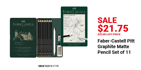 Faber-Castell Pitt Graphite Matte Pencil Set of 11 Sale $21.75