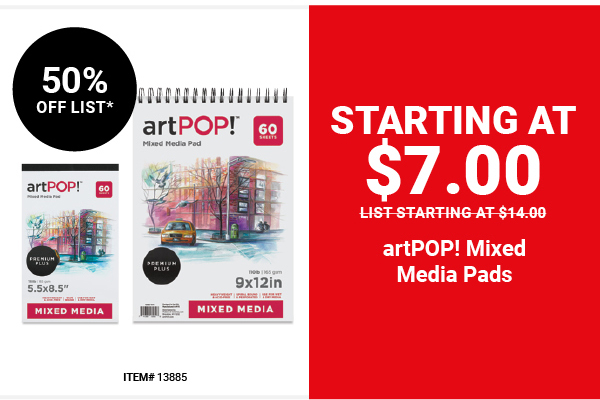 artPOP! Mixed Media Pads Starting at $7.00