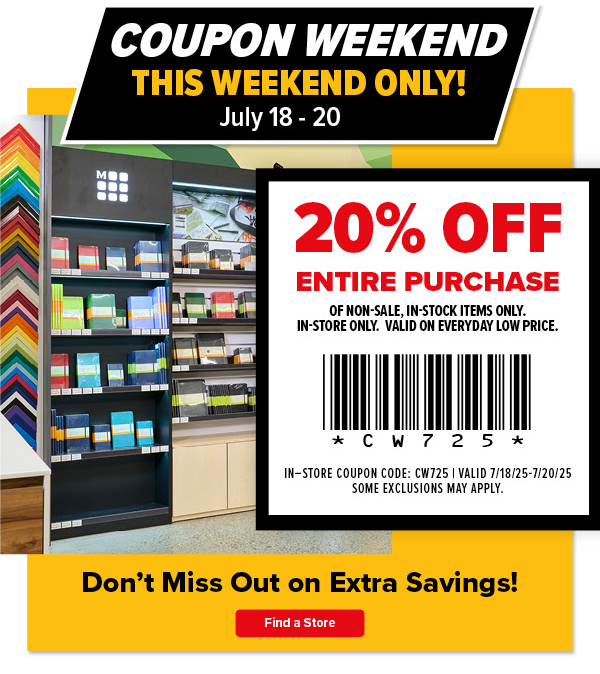 Coupon Weekend this weekend ONLY from July 18-20th!