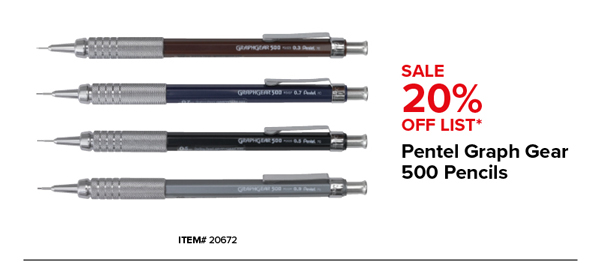 Pentel Graph Gear 500 Pencils Sale 20% Off List*