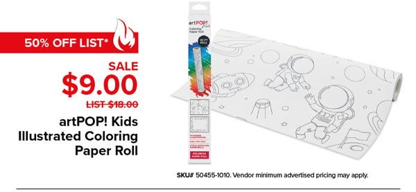 artPOP! Kids Illustrated Coloring Paper Roll Sale $9.00