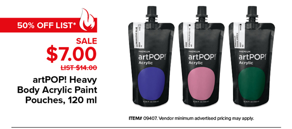artPOP! Heavy Body Acrylic Paint Pouches, 120ml Sale $7.00
