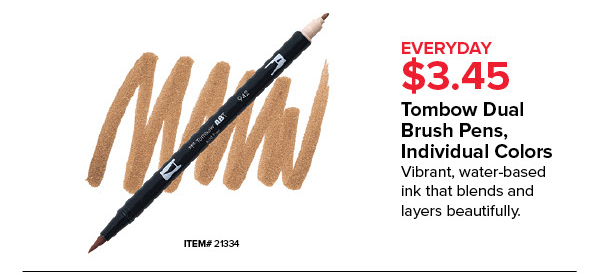 Tombowl Dual Brush Pens, Individual Colors Everyday $3.45