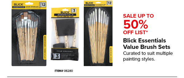 Blick Essentials Value Brush Sets Sale up to 50% Off List*