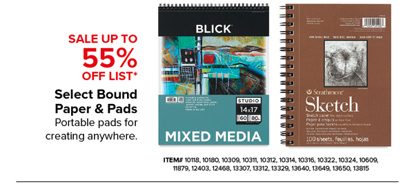 Select Bound Paper & Pads Sale Up to 55% Off List*