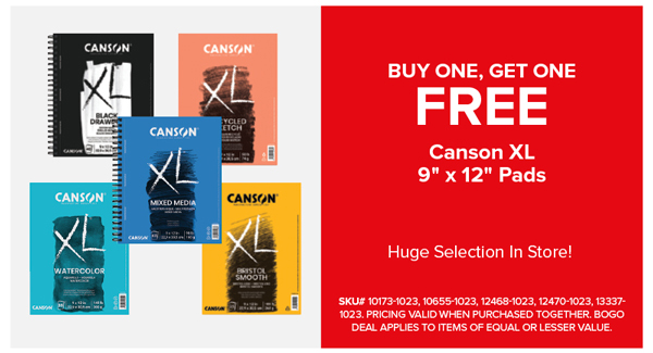 Buy One Canson XL 9" x 12" Pads Get One FREE
