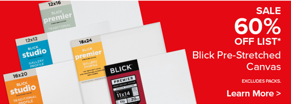 Blick Pre-Stretched Canvas Sale 60% Off List*