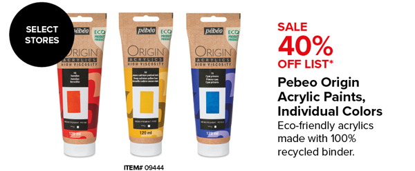 Pebeo Origin Acrylic Paints, Individual Colors Sale 40% Off List*