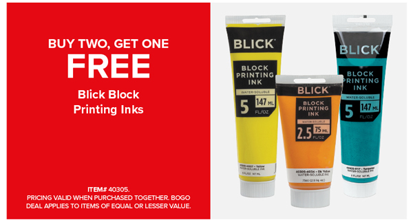 Blick Block Printing Inks Buy Two Get One FREE