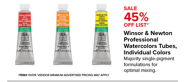 Winsor & Newton Professional Watercolors Tubes, Individual Colors SALE 45% Off List*