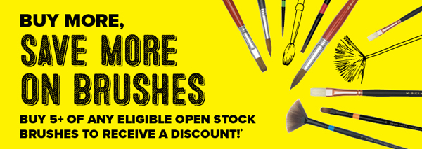 Buy 5+ of any eligible open stock brushes to receive a discount!*