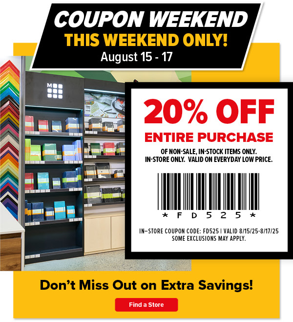Coupon Weekend This Weekend Only August 15-17th 20% Off Entire Purchase!
